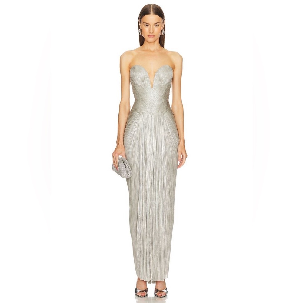 NWT Maria Lucia Hohan Noor Gown in Gunmetal - Picture 2 of 7